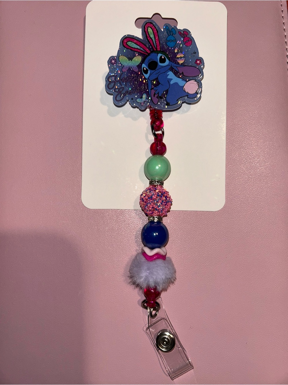 Stitch Easter badge reel